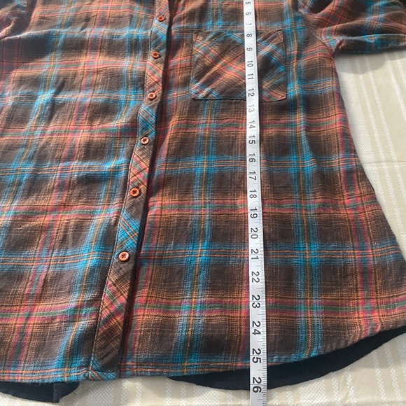 ANDREE BY UNIT Women’s multi color Boho Plaid Long sleeve With Embroidered back - Picture 6 of 8